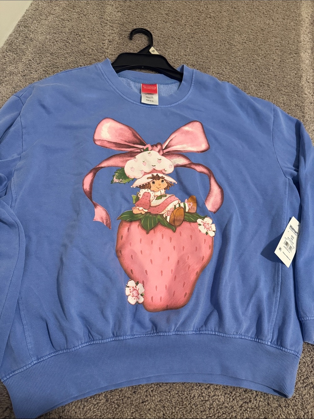 Strawberry Shortcake Women's Satin Bow Graphic Crewneck Sweatshirt